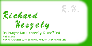 richard weszely business card